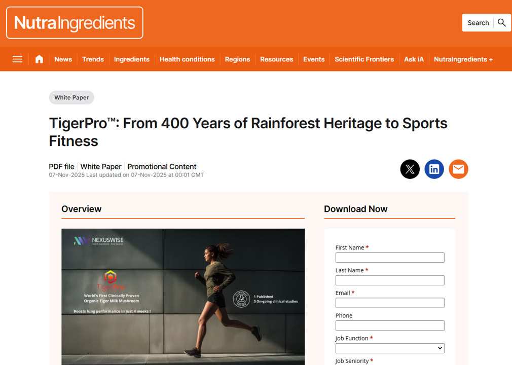 nexus wise corporate news featured by nutraingredients usa clinically proven tiger milk mushroom 01